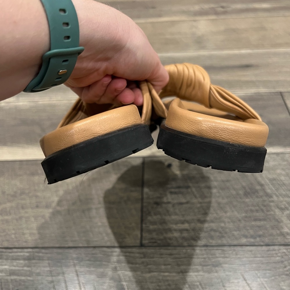 Dear Frances light tan leather tye slide sandals - Picture 5 of 10